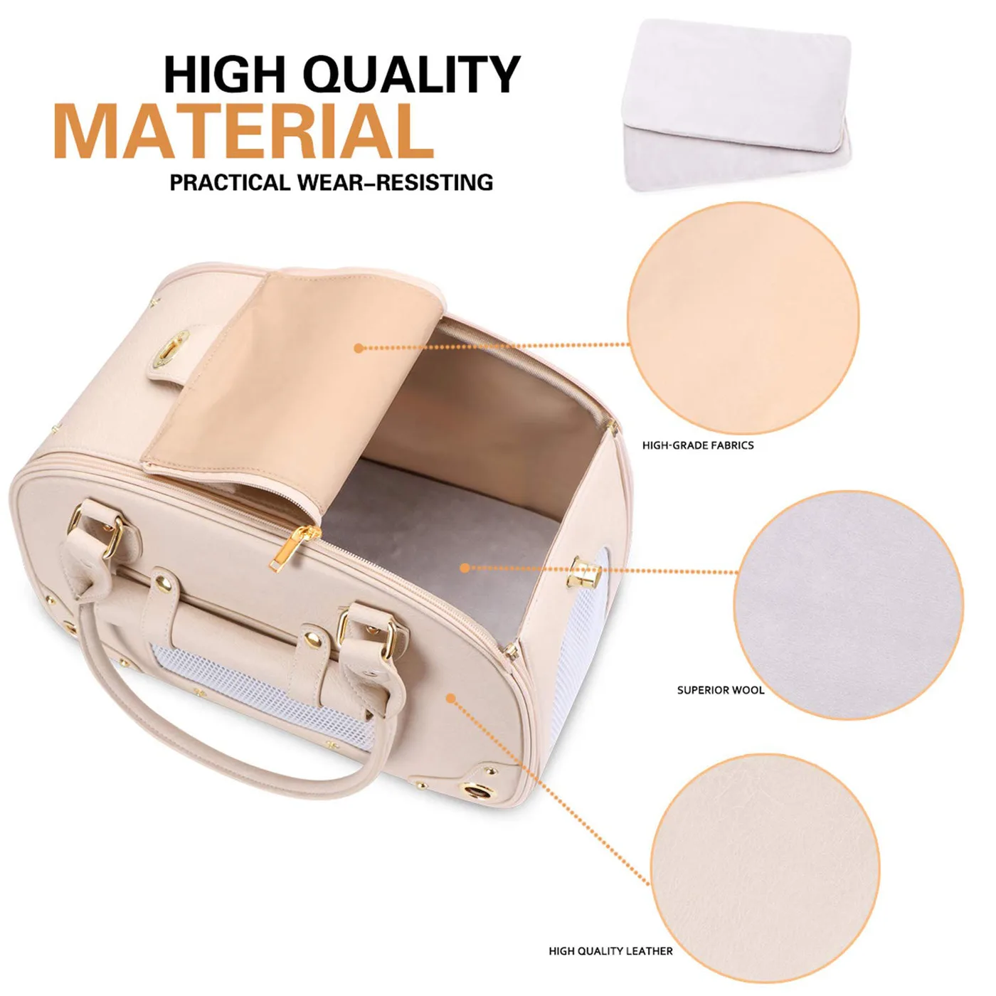 Split Grain Leather Pet Carriers: Budget Tier, Premi - detail view supplied by QUANZHOU JUNYUAN BAGS